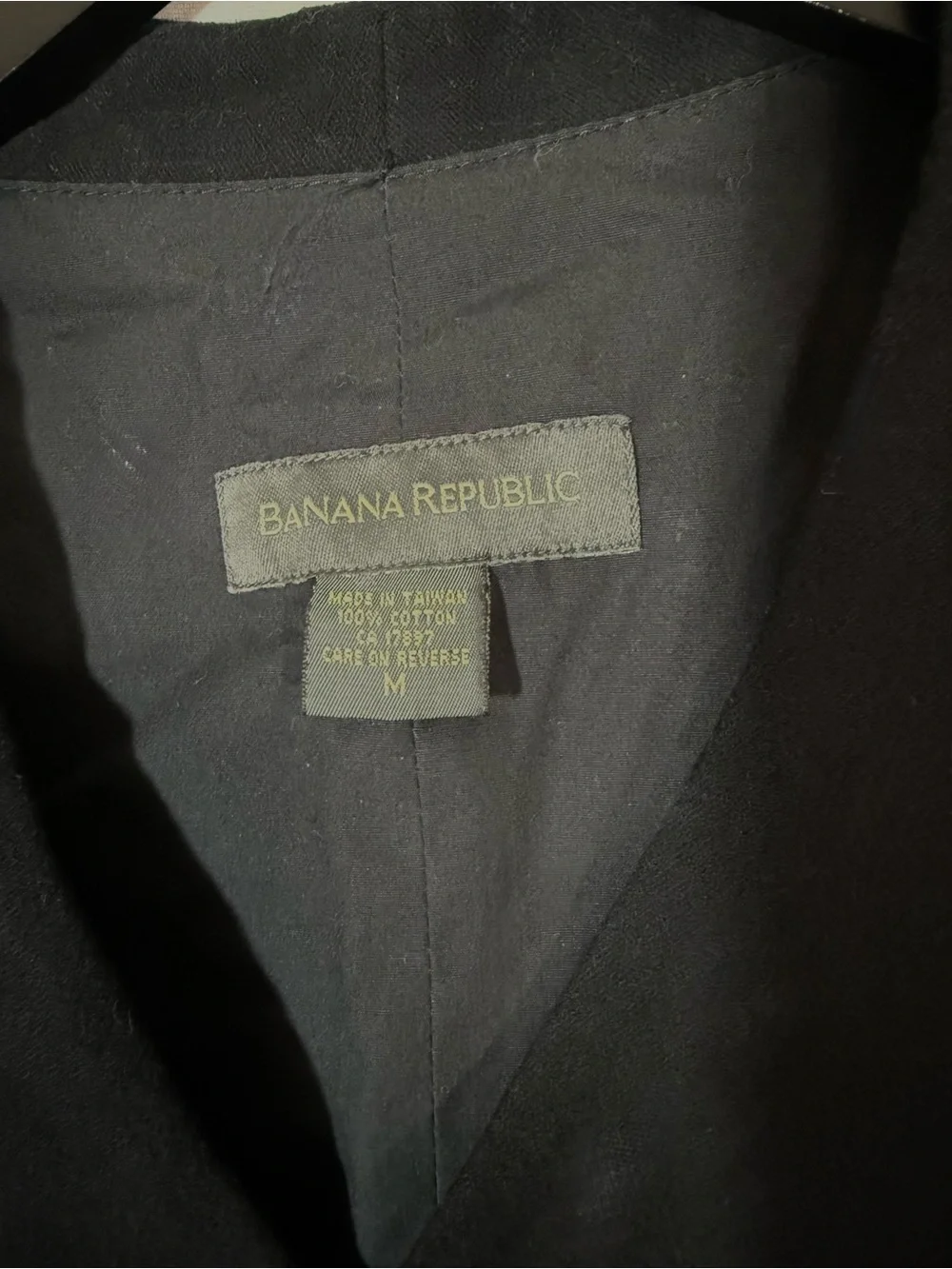 Banana Republic M Black sueded brushed cotton Men's Button-Front Vest